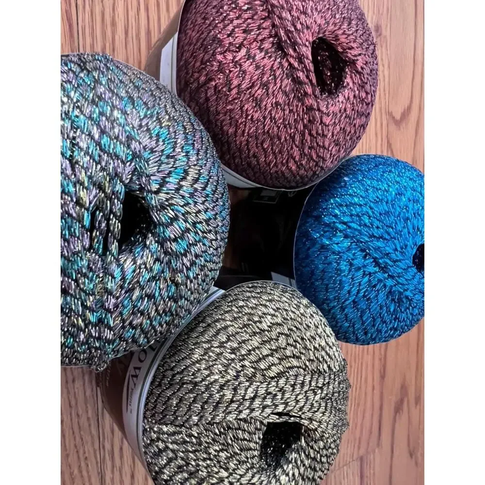 Discontinued Willow Yarns Firefly Metallic Ladder Yarn Lot (4 Skeins)